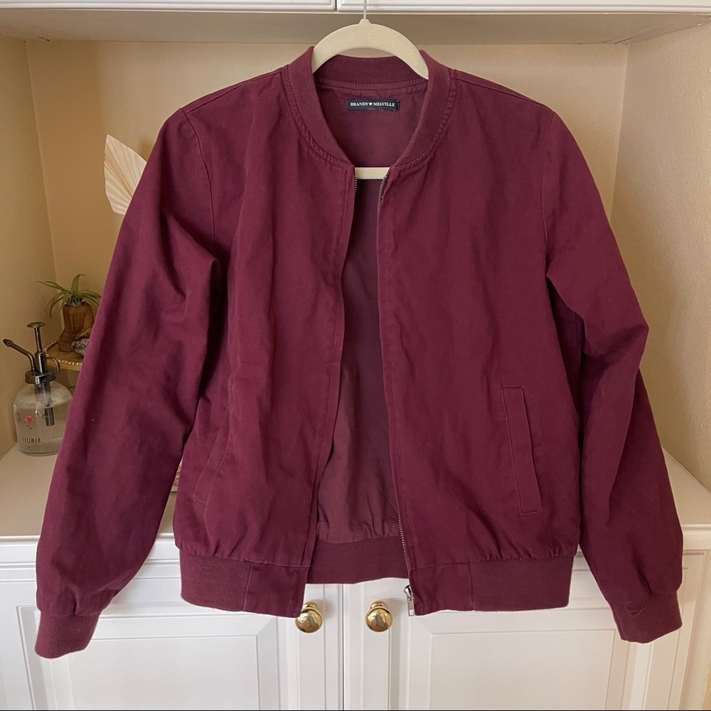 Brandy Melville Burgundy Bomber